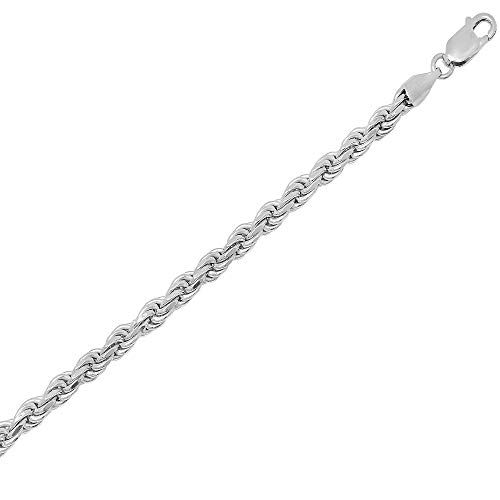 Verona Jewelers Sterling Silver Diamond-Cut Rope Chain Necklace 2Mm, 2.5Mm, 3Mm- 925 Braided Twist Italian Necklace (20, 3Mm) #TOP1