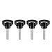 Tool parts 4 Pcs Star Knobs Grips M8 x 30mm Male Thread Steel Zinc Stud Black PP