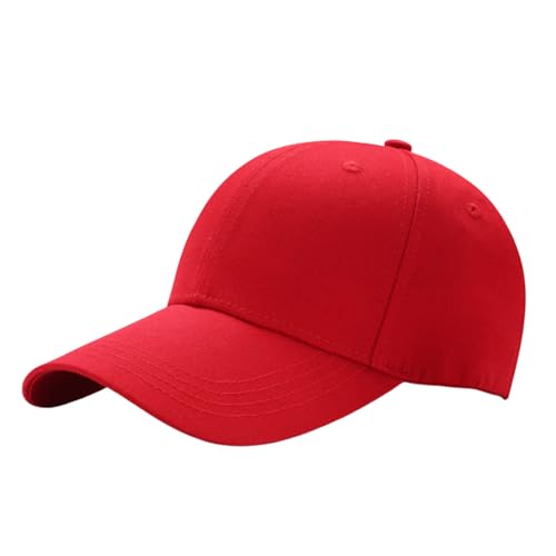 Rakiuty Baseballkappe Damen Herren Baseball Cap Basecap Cap Einstellbare Atmungsaktiv Baseballmütze Hüte Sport Mütze (Rot)