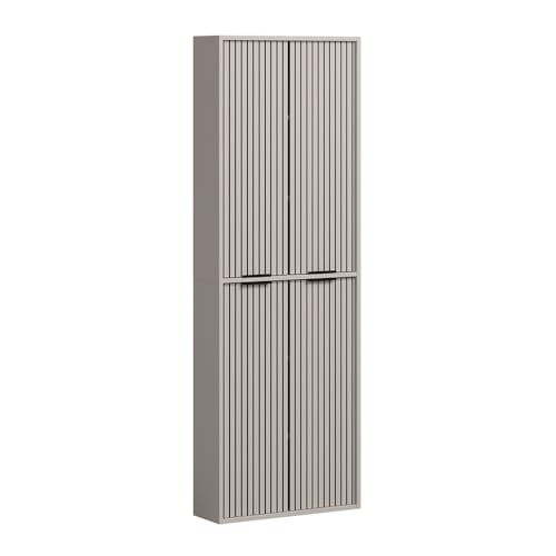 Vicco Hochschrank Ruford, Cashmere, 60 x 176 cm mit 4 Türen, zur platzsparenden Aufbewahrung von Badutensilien geeignet