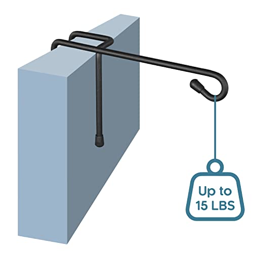 Vinyl Fence Hooks, Patio Hangers Decorative Black Powder Coated Steel Fence Hangers Suitable For Hanging Flower Baskets - Wind Chimes - Planters - Bird Feeders -Lights (6 Pack-Black) #TOP4