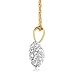 Jewelili Puffed Heart Pendant Necklace for Women | 10K Yellow Gold | White Round Cubic Zirconia | 18