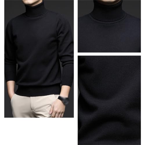 Long Sleeve Sweater for Men Autumn/Winter Warm Anti-Pilling Turtleneck Casual Slim Sweater3