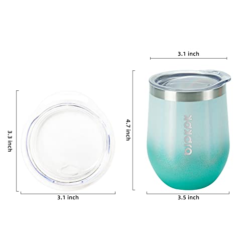 Image of BJPKPK 2 PCS 12oz Insulated Wine Tumblers, Stainless Steel Cups with Lid