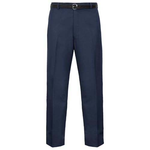 Men’s Formal Trousers – Men Smart Office Dress Pants with Pockets- (Navy 36/29)