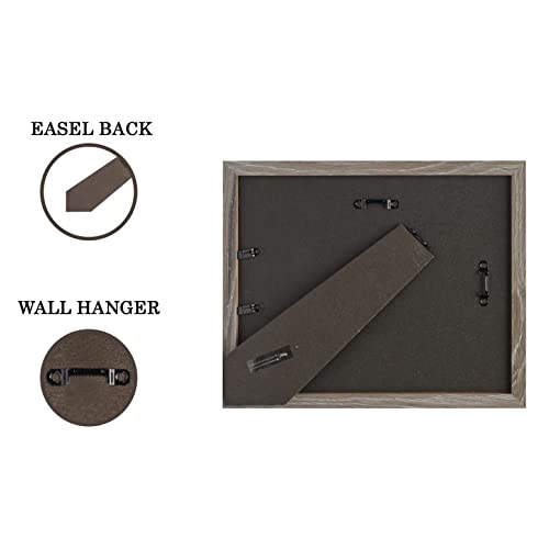 Ecohome Picture Frames 5X7 Grey Wood - Made Of Wood And High Definition Glass - Made For Tabletop Or Wall Decoration - Gray #TOP3