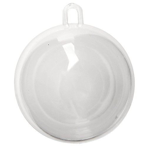 Pack of 12 Clear Plastic Crafting Acrylic Fillable 60mm Ball Ornaments - Round Open Ball Transparent Craft Ornaments