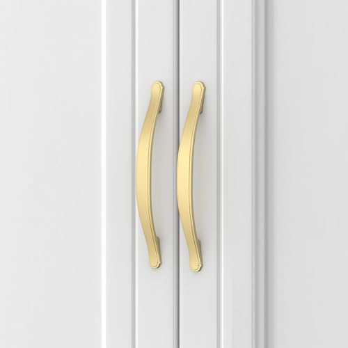 Image of Asidrama 10 Pack 5 Inch(128mm) Brushed Gold Kitchen Cabinet Handles Cabinet Pulls Kitchen Cabinet Hardware for Cupboard Drawer Pulls 2792