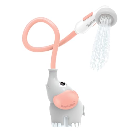 Image of Yookidoo Baby Bath Shower Head - Elephant Bath Toy and Trunk Spout Rinser - for Newborn Babies in Tub Or Sink (Pink)