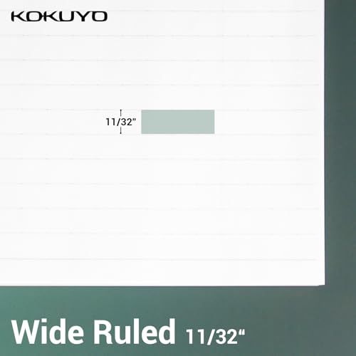 Image of Kokuyo 3 Hole Loose Leaf Paper, 8-1 /4 inchx11 inch Wide Ruled, 100 Sheets, 1 Pack | 3 Hole Punched Filler Papers, Bleed Resistance Notebook Paper, Japanese 70 GSM Smooth Paper for 3 Ring Binder 100 Sheets /Pack