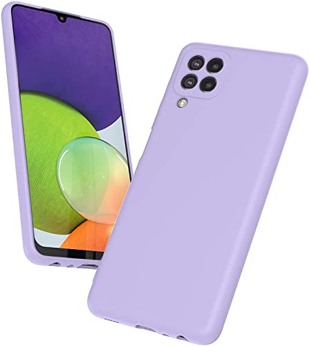 Image of DIZORO Microfiber Candy Case Compatible for Samsung M53 5g Smooth Touch Cushion Liquid Soft Silicone Gel Rubber Phone Cases Non-Slip Full Body Protective Shockproof Back Cover - Purple