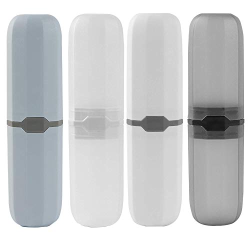 Relaxso Travel Toothbrush Case Box, 4 Pcs Plastic Toothbrush Case, Capsule Oran Denture Care Gadget Container, Toothbrush Container Travel For Travel Camping Business