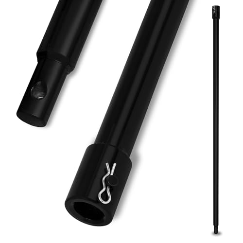 EBERTH Prolongación de barrena para ahoyadora, compactadora de Tierra, plantador Manual de hortalizas, barrena de jardín, Acero Inoxidable, 800 mm, diámetro Montaje 20 mm, lacada en Negro