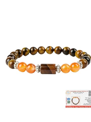 Image of सिंह (Leo) Rashi Bracelet | Certificate of Authenticity, Enhances Sun Energy for Confidence, Leadership & Inner Strength