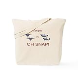 CafePress Jets Vs Sharks Tote Bag Reusable Natural Beige Canvas Shopping Bag