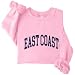 quyaosy East Coast Sweatshirt East Coast Girl Sweatshirt Beach Hoodie Pink
