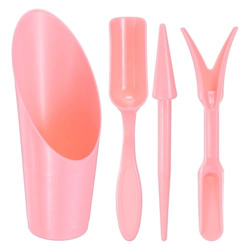 Set 4 piezas palas de mano para jardinería rosa miniatura 1