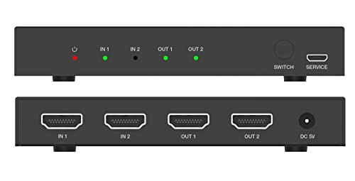 FOURKAY 2x2 8K @ 60Hz oder 4K @ 120Hz UltraHD HDMI Splitter und Switch 40Gbps Verbinden Sie zwei 8K Displays mit einem von zwei 8K Eingängen Cover