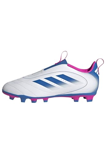 Adidas Unisex-Kids Goletto IX Laceless Firm Ground/Multi Ground Soccer, White/Bright Royal/Team Shock Pink, 12.5