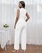 Kafiloe 2 Piece Sets Vest Pants Suits for Women Dressy Sleeveless Blazer Pantsuits Business Casual Outfits White L