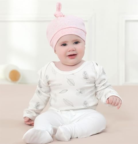 Owlivia Organic Newborn Knot Hats, Hospital Baby Beanies, Unisex Infant Caps, 3-Pack3