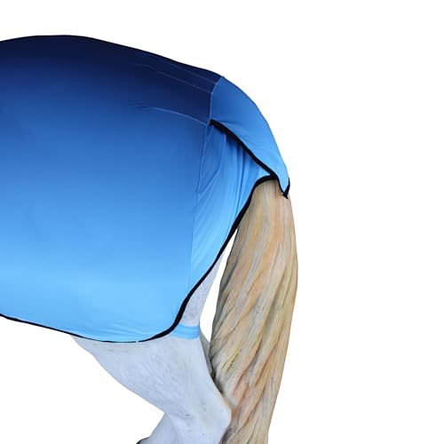 Image of X-Large Challenger Horse Comfort Stretch Sleazy Full Body Sheet with Neck - 4-Way Stretch Spandex Hood, Seamless Face Design - Blue Ombre 521MW14