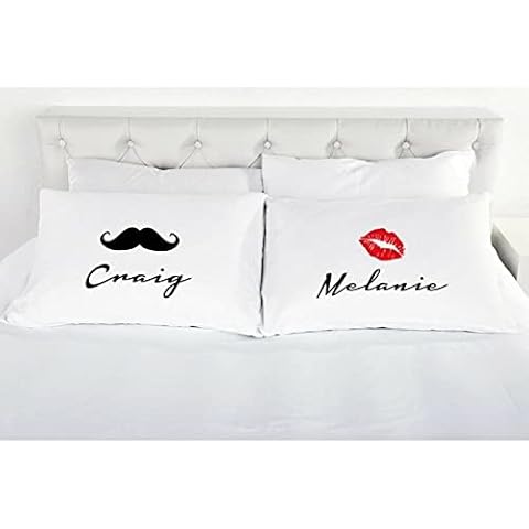 Personalised Couples Pillowcases,His Hers Pillow Case Couples Gifts For Anniversary,Wedding,Chirstmas Cute His and Hers Gifts for Couples Cover