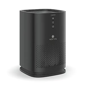 Medify MA-14 Luftreiniger mit H13 True HEPA Filter | 18 m² Abdeckung | Filtert Allergene, Rauch, Staub, Gerüche, Pollen, Tierhaare | Leise | Entfernt 99,9% Partikel bis zu 0,1 Mikron | Schwarz, 1 Stk