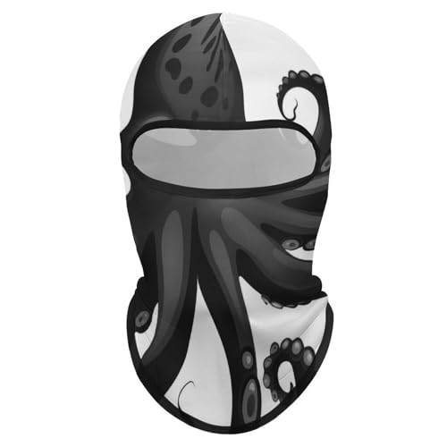 Balaclava para Hombre Máscara de Esquí para Mujer Clásica Negra Pulpo Cubierta Facial Completa para Ciclismo miniatura 7
