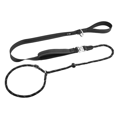 Arblina Retrieverleine mit Zugstopp Schwarz 1.8m