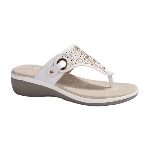 BOTCAM Sandalias planas para mujer, sandalias de verano para el tiempo libre, con plantilla suave, bohemias, suelas suaves, zapatos de verano, piscina, mar, playa, sandalias de cuña, tallas 36-43,