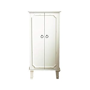 Hives and Honey Cabby Fully Locking Jewelry Armoire, WHITE