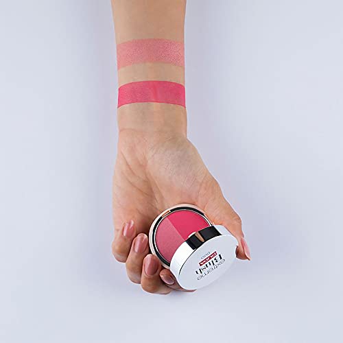 Pupa Milano Extreme Blush Duo - Highly Blendable Formula - Lightweight - Creates A Beautiful Sun-Kissed Appearance - Suitable For All Skin Types - Glow Creamy - 140 Radiant Flamingo - 0.141 Oz #TOP1