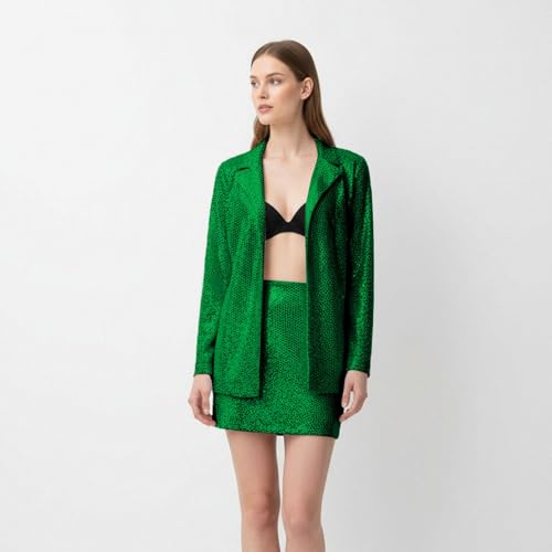 Cardigan long manches longues jupe sequins ensemble décontracté