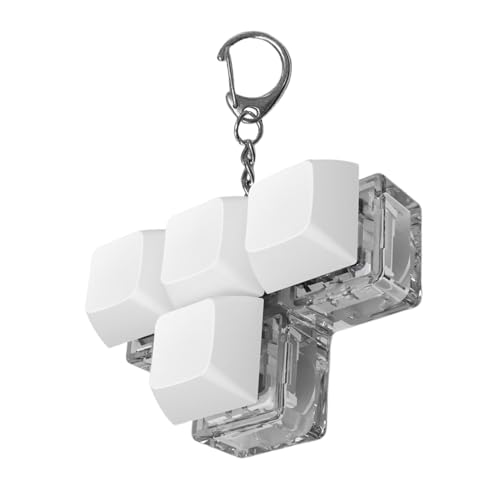 キーボードキーホルダー - 面白い感覚キーチェーン、ポータブル指おもちゃ |発光4ボタンシャフトテスターおもちゃ、多目的シャフトテスターリラックスボタン指おもちゃ、大人用、(2.36x1.57x1.18インチ)