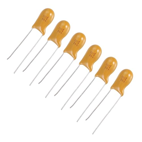 Condensateur au tantale 100uF 16V radial jaune pour circuits imprimés lot de 6