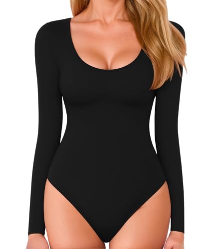 La mejor comparación de Bodies para Mujer - los más vendidos. 44 Bodysuit Mujer Manga Larga con Cuello Cuadrado, Body Mujer con Control de Barriga, Body Faja alta elasticidad, Cómodo y respirable, Adecuado ejercicio, Recuperación posparto y...