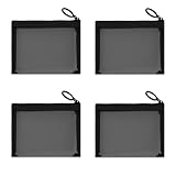 Mini Mesh Pouches (4 Pack), Small Mesh Bags with Zipper Nylon Makeup Pouches Bag Cosmetic Pouch Travel Purse Organizer Insert Diaper Inside Bag Organizers Home Organizing Size See Through Cute Black