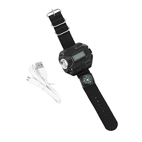 Preisvergleich Produktbild Demeras Langlebige USB wiederaufladbare Taschenlampe wiederaufladbare LED LED Armbanduhr Lampe Taschenlampe Hohe Qualität für Camping Outdoor zum Wandern
