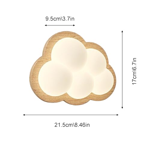 Aplique de pared de nube creativa LED en madera maciza para iluminación interior 5