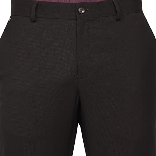 Image of blackberrys Structured Polyester Viscose Slim Fit Men's Work Wear Trousers