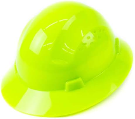 RK-HP24-HG, Hard Hat Brim Style with 4 Point Ratchet Suspension, 1EA (Hi vis Green)