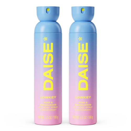 DAISE Lowkey DAISE All Body Spray & Deodorant in Rose & Sandalwood, 3.5 OZ / 100 g (Pack of 2)
