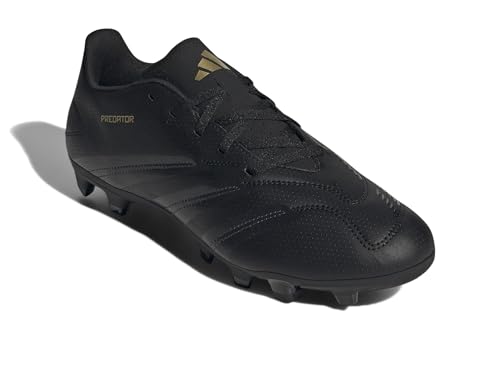 adidas Unisex Predator Club Flexible Ground Sneaker, Black/Carbon/Gold Metallic, 10 US Men