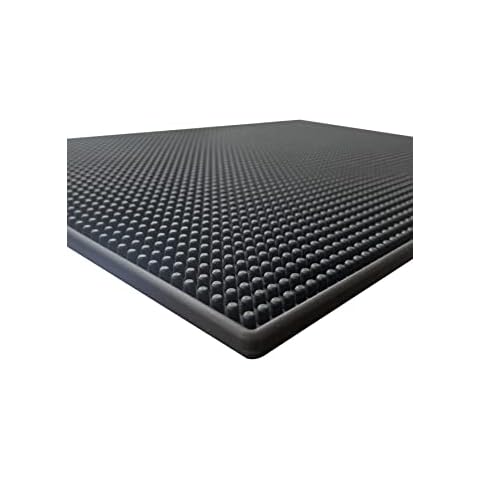 Highball & Chaser Bar Mat 18 x 12, Thick Durable and Stylish Bar Mat for Spills. Non Slip, Non-Toxic, Service Mat For Coffee, Bars, Restaurants and Counter Top (1 Pack, Black) Cover
