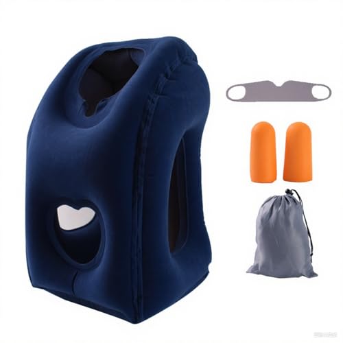 Almohada Inflable de Cuello Azul para Viajes miniatura 6