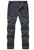 YSENTO Women's Hiking Pants Lightweight Stretch Quick Drying UPF 50 Camping Travel Work Cargo Pants 6 Pockets Dark Grey Size M