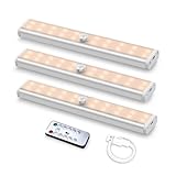 3PACK Luce per Armadio Fansteck 10LED Luce notturna USB Ricaricabile con Telecomando, Luci da Notte...