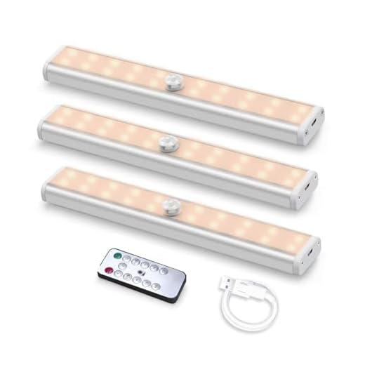 Skåplampor 3 st, fläktsteck fjärrkontroll garderobslampor med 20 LED, USB-uppladdningsbar belysning under skåp med 6 magnetremsor, automatisk på/av med alltid på-läge för kök sovrum, varm