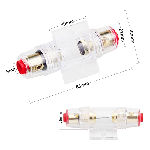 Brightfun 2Pcs 12-48V In-Line Agu Fuse Holder With 60 Amp Fuse,Gold Plated And Waterproof, Protection For Car Power, Car Audio Amplifier, Truck, Boats, Compressors And Solar Systems #TOP2